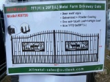 UNUNSED ALLMETAL K0720 METAL FARM DRIVEWAY GATE W/DEER MOTIF