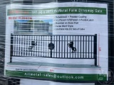 UNUSED ALLMETAL K2007N METAL FARM DRIVEWAY GATE W/HORSE MOTIF