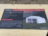 UNUSED ALLMETAL K2119 23 FT X 22 FT DOUBLE GARAGE METAL SHED SN: AM2412907