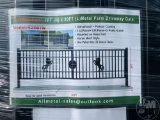 UNUSED ALLMETAL K2007N METAL FARM DRIVEWAY GATE W/HORSE MOTIF
