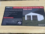 UNUSED ALLMETAL K3325 33 FT X 25 FT DOUBLE GARAGE STEEL BARN SHED SN: AM2412915