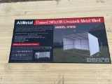 UNUSED ALLMETAL K1912 20 FT X 12 FT LIVESTOCK METAL SHED SN: AM2412909