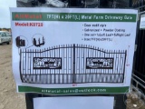UNUNSED ALLMETAL K0720 METAL FARM DRIVEWAY GATE W/DEER MOTIF