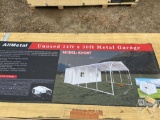 UNUSED ALLMETAL K2430T 24 FT X 30 FT METAL GARAGE SN: AM2412887