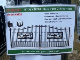UNUNSED ALLMETAL K0720 METAL FARM DRIVEWAY GATE W/DEER MOTIF
