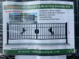 UNUSED ALLMETAL K2007N METAL FARM DRIVEWAY GATE W/HORSE MOTIF