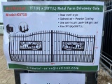 UNUNSED ALLMETAL K0720 METAL FARM DRIVEWAY GATE W/DEER MOTIF