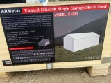 UNUSED ALLMETAL K1220 12 FT X 20 FT SINGLE GARAGE METAL SHED SN: AM2412908