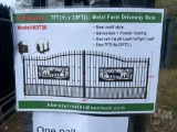 UNUNSED ALLMETAL K0720 METAL FARM DRIVEWAY GATE W/DEER MOTIF