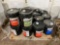 QTY OF (13) 15W-40 (3) ISO 100 HYDRAULIC OIL & (1) PERMATRAN TRANSMISSION OIL