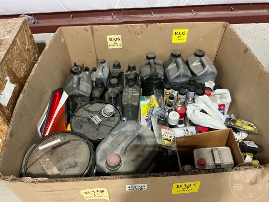 PALLET OF OIL, SPRAY PAINT, GREASE