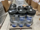 PALLET OF 5 GALLON BUCKETS OF ISO 68 HYDRAULIC OIL AND THREE BOXES OF MULTIGUARD SAE 15W-40 DIESEL E