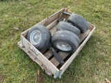 QTY(4) AG WHEELS & TIRES, SIZE:16X6.50-8