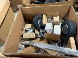 PALLET OF WHEELS,PTO COMPONENTS,ALTERNATOR AND SMALLER PARTS