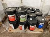 QTY OF (13) 15W-40 (3) ISO 100 HYDRAULIC OIL & (1) PERMATRAN TRANSMISSION OIL