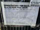 QTY OF 30 SUIHE 4-RAIL 10 FT X 7 FT UNLEADED POWDER COATED GALVANIZED STEEL GARDEN\PUBLIC SPACE FENC