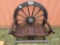 TEAK WOOD WAGON WHEEL BENCH
