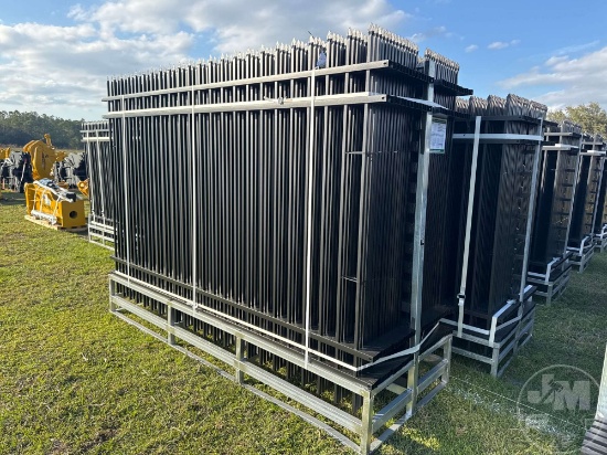 UNUSED 2024 ALLMETAL K0710 POWDER COATED STEEL SITE FENCE, 10'