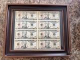 $10 EIGHT–......NOTE UNCUT CURRENCY SHEET BEARS THE SIGNATURES OF SECRETARY