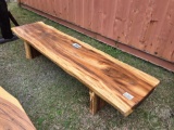 TEAK WOOD LOG BENCH