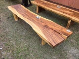 TEAK WOOD LOG BENCH