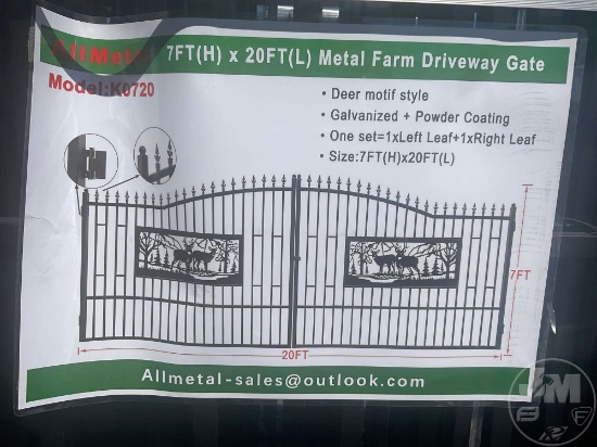 UNUSED 2024 ALLMETAL K0720 METAL FARM DRIVEWAY GATE