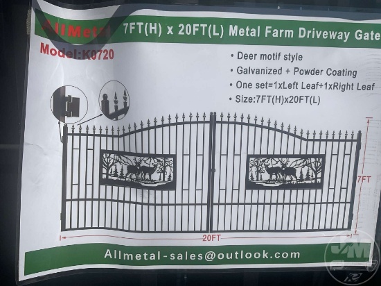 UNUSED 2024 ALLMETAL K0720 METAL FARM DRIVEWAY GATE