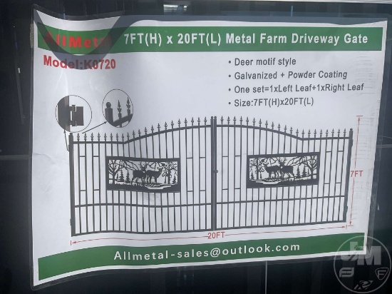 UNUSED 2024 ALLMETAL K0720 METAL FARM DRIVEWAY GATE