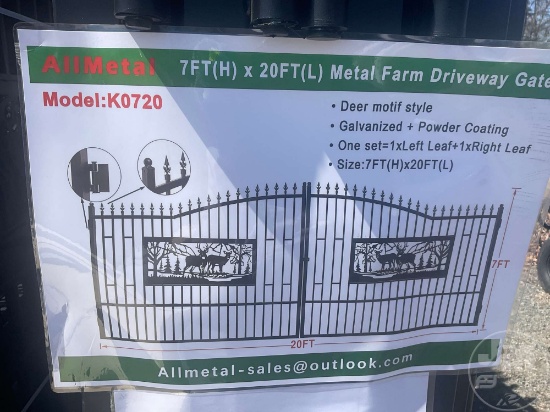 UNUSED 2024 ALLMETAL K0720 METAL FARM DRIVEWAY GATE