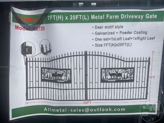 UNUSED 2024 ALLMETAL K0720 METAL FARM DRIVEWAY GATE