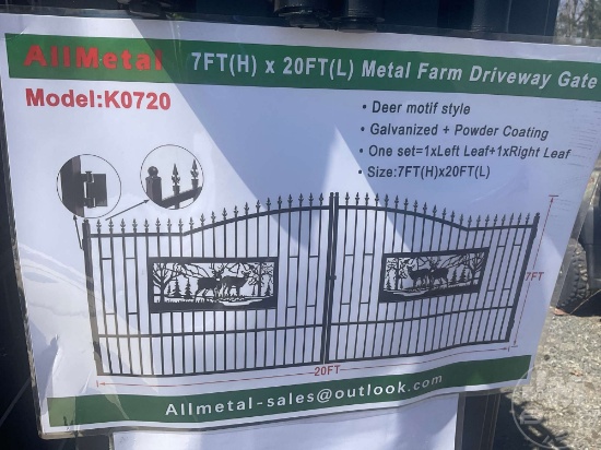 UNUSED 2024 ALLMETAL K0720 METAL FARM DRIVEWAY GATE