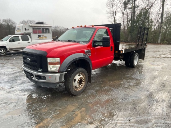 2008 FORD F-450 SINGLE AXLE REGULAR CAB FLATBED TRUCK VIN: 1FDXF46R68ED83866
