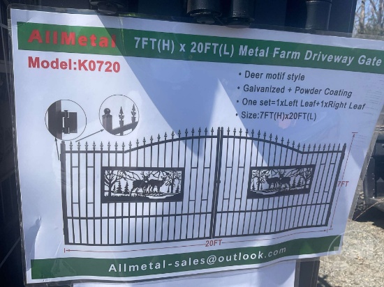 UNUSED 2024 ALLMETAL K0720 METAL FARM DRIVEWAY GATE
