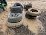 LOT OF VARIOUS SIZE TRUCK TIRES NEW AND USED SOME