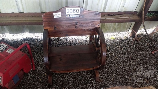 WAGON WHEEL WOODEN CHAIR