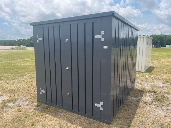 UNUSED FLATBOX 9’......X7’...... METAL SHED STORAGE UNIT  SN: P25001-Y-11