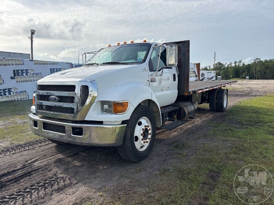 2006 FORD F-650 SINGLE AXLE REGULAR CAB FLATBED TRUCK VIN: 3FRNF65ZX6V248435