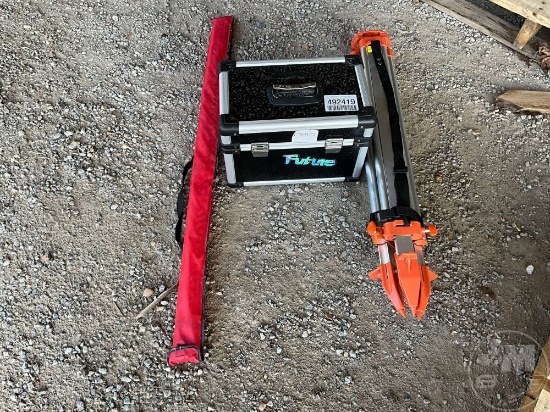 SURVEYING EQUIPMENT, TRIPOD, MEASURE STICK