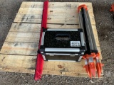 SURVEYING EQUIPMENT, TRIPOD, MEASURE STICK