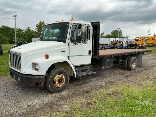 2002 FREIGHTLINER FL50 SINGLE AXLE REGULAR CAB FLATBED TRUCK VIN: 1FVABKAL22HK03421
