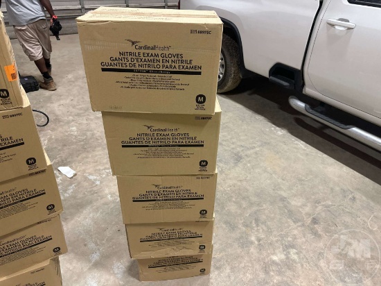 QTY OF 5 BOXES UNUSED NITRILE EXAM GLOVES