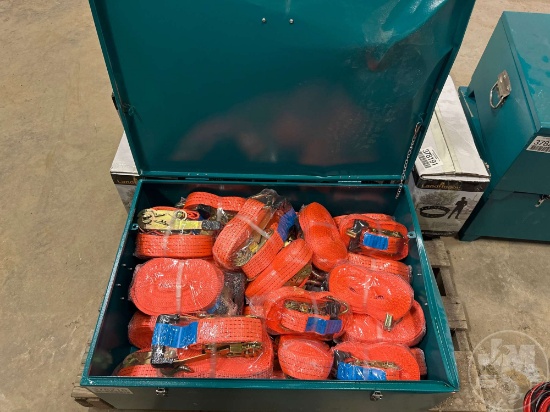 BOX OF UNUSED 1-1/2 IN. & 2 IN. STRAPS