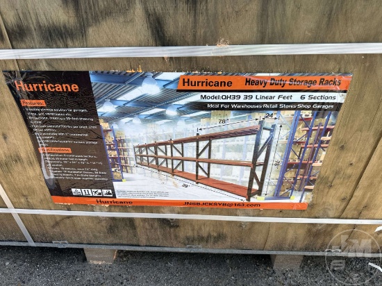 UNUSED HURRICANE QH39 39 FT 6 SECTION HEAVY DUTY STORAGE RACKS
