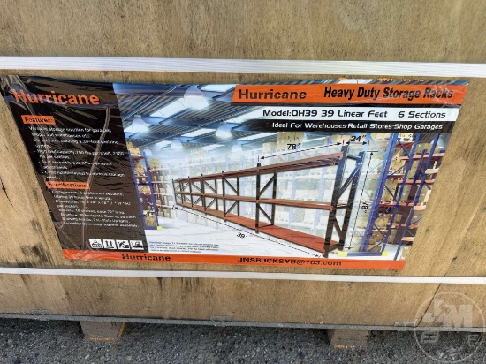 UNUSED HURRICANE QH39 39 FT 6 SECTION HEAVY DUTY STORAGE RACKS