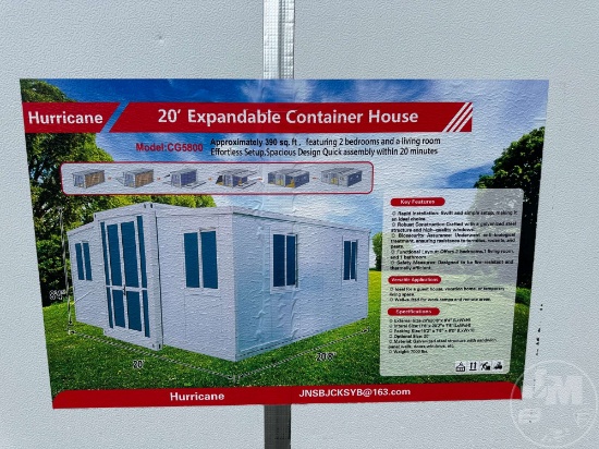 UNUSED HURRICANE 20 FT EXPANDABLE CONTAINER HOUSE