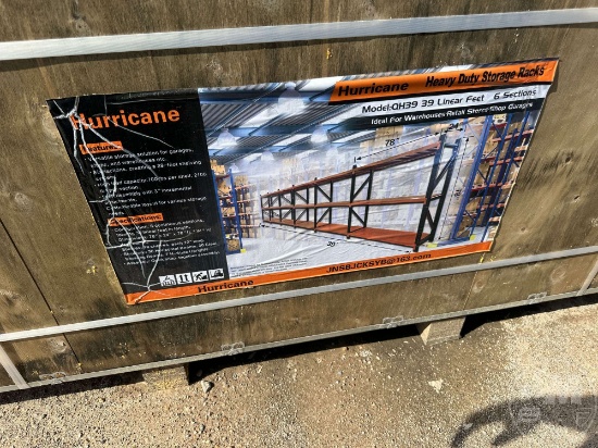 UNUSED HURRICANE QH39 39 FT 6 SECTION HEAVY DUTY STORAGE RACKS