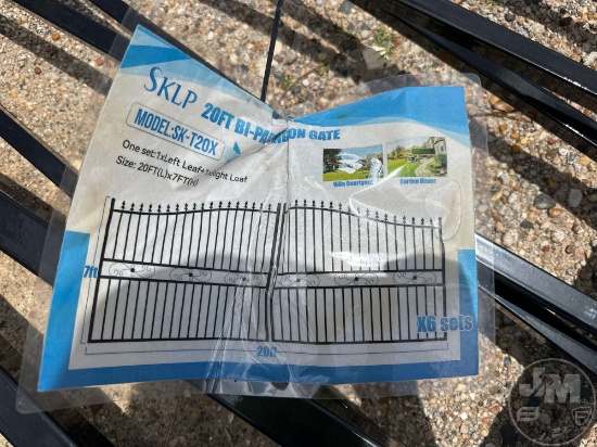 UNUSED SKLP 20 FT BI-PARTING WROUGHT IRON GATE