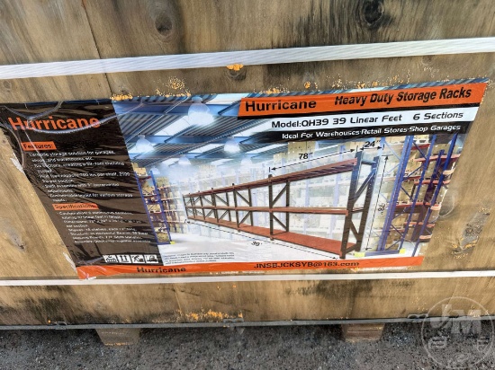 UNUSED HURRICANE QH39 39 FT 6 SECTION HEAVY DUTY STORAGE RACKS