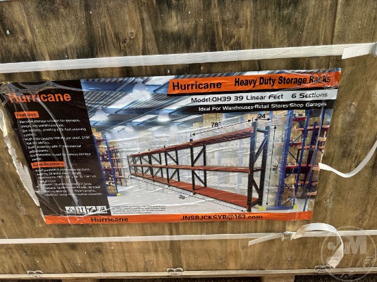 UNUSED HURRICANE QH39 39 FT 6 SECTION HEAVY DUTY STORAGE RACKS