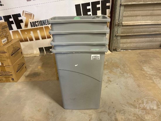 QTY OF 4 PLASTIC TRASH CANS